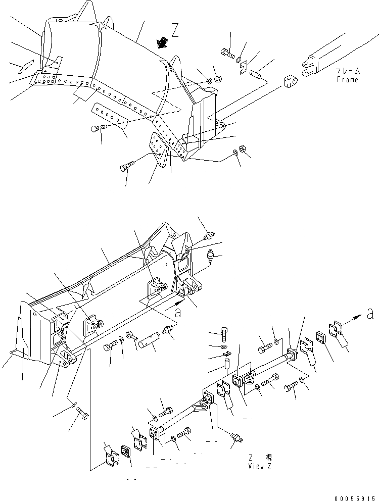 Схема запчастей Komatsu D155A-2A - ПРЯМ. ОТВАЛ СФЕРИЧ. ОТВАЛ РАБОЧЕЕ ОБОРУДОВАНИЕ