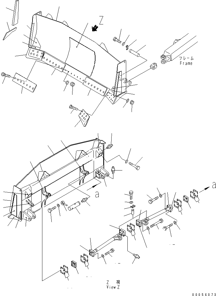 Схема запчастей Komatsu D155A-2A - ПРЯМ. ОТВАЛ ПОЛУСФЕРИЧ. ОТВАЛ (С ТОЛКАЮЩ. ПЛАСТИН.) РАБОЧЕЕ ОБОРУДОВАНИЕ