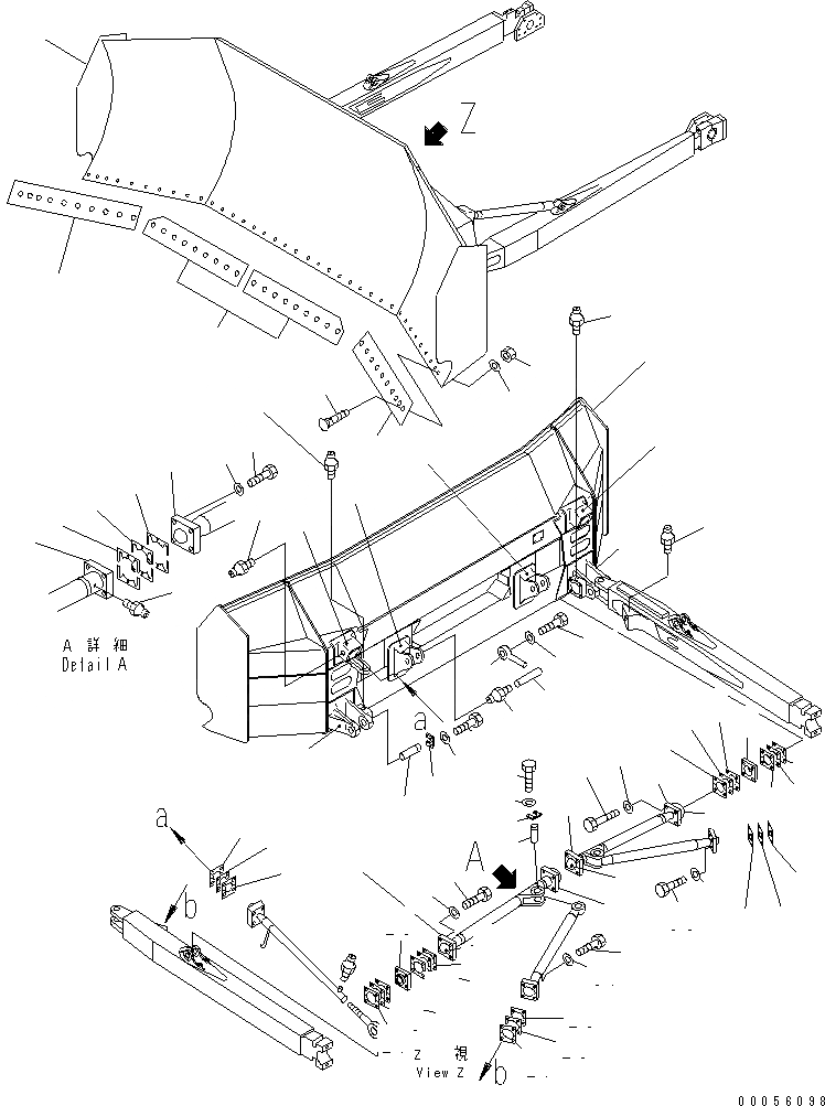 Схема запчастей Komatsu D155A-2A - ПРЯМ. УГОЛЬН. ОТВАЛ РАБОЧЕЕ ОБОРУДОВАНИЕ