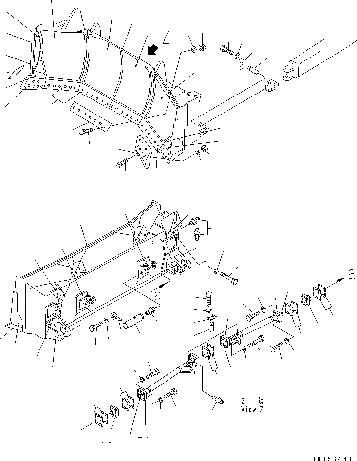 Схема запчастей Komatsu D155A-2A - ПРЯМ. СФЕРИЧ. ОТВАЛ (УСИЛЕНН.) РАБОЧЕЕ ОБОРУДОВАНИЕ