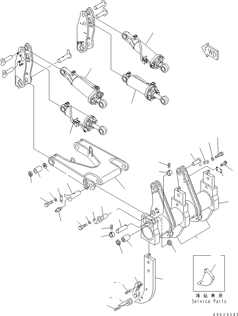 Схема запчастей Komatsu D155A-2A - РЫХЛИТЕЛЬ SHANK¤ BEAM И СОЕДИНИТЕЛЬН. ЗВЕНО (MULTI SHANK РЫХЛИТЕЛЬ) РАБОЧЕЕ ОБОРУДОВАНИЕ