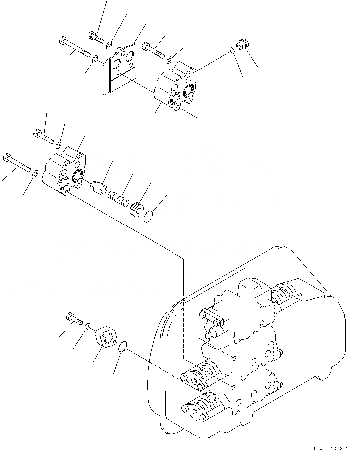 Схема запчастей Komatsu D155A-2A - УПРАВЛЯЮЩ. КЛАПАН (/) ОСНОВН. КОМПОНЕНТЫ И РЕМКОМПЛЕКТЫ