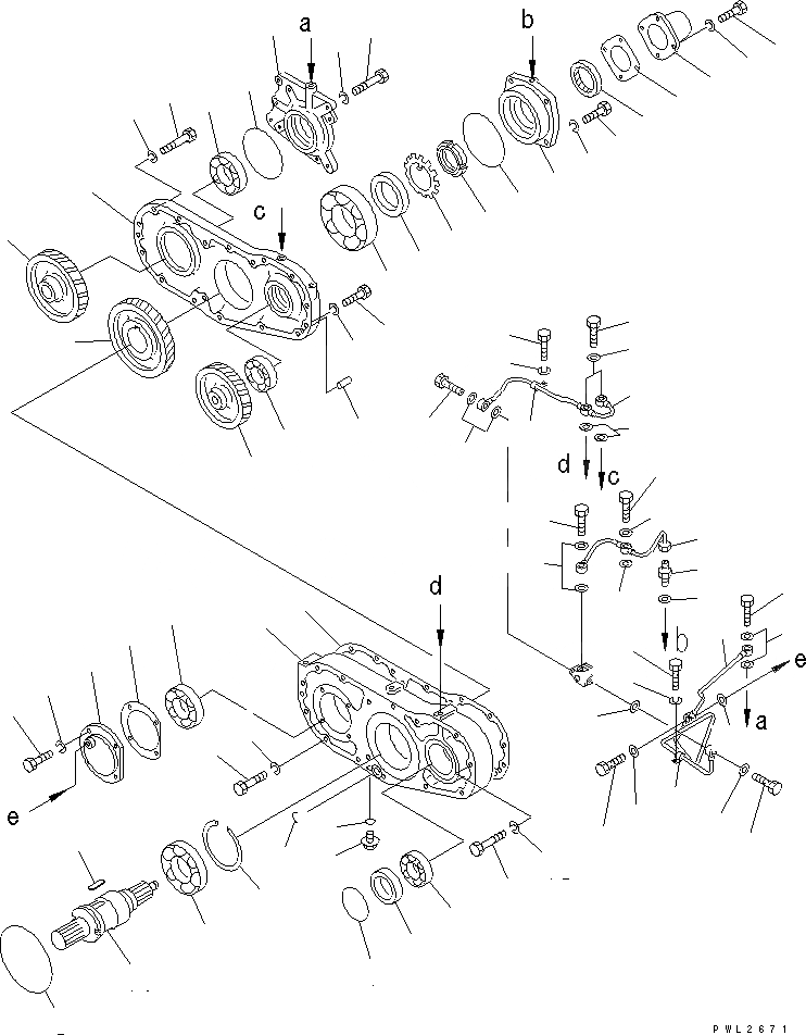 Схема запчастей Komatsu D155A-2A - МЕХ-М ОТБОРА МОЩНОСТИ СИЛОВАЯ ПЕРЕДАЧА И КОНЕЧНАЯ ПЕРЕДАЧА
