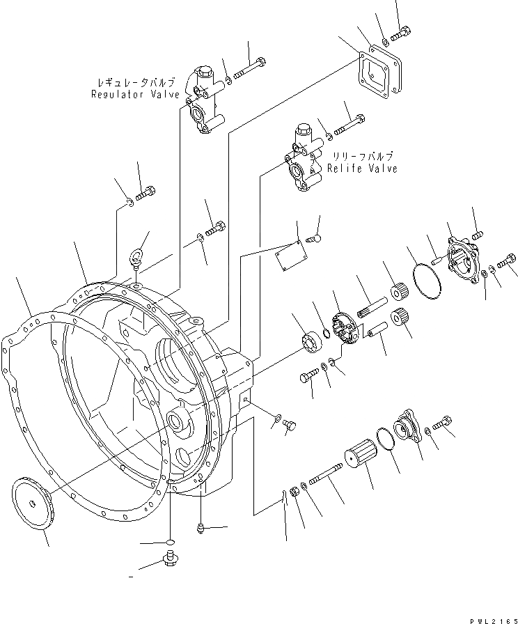 Схема запчастей Komatsu D155A-2A - ГИДРОТРАНСФОРМАТОР (/) КОРПУС (TCS-F) СИЛОВАЯ ПЕРЕДАЧА И КОНЕЧНАЯ ПЕРЕДАЧА