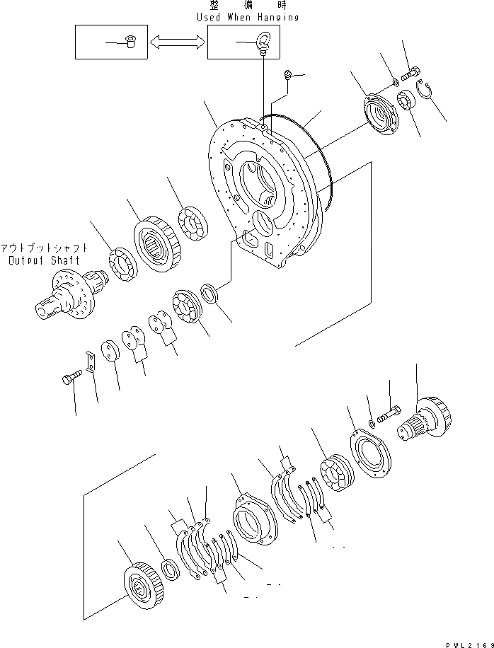 Схема запчастей Komatsu D155A-2A - ТРАНСМИССИЯ (/)¤ КОРПУС ПЕРЕДАЧИ СИЛОВАЯ ПЕРЕДАЧА И КОНЕЧНАЯ ПЕРЕДАЧА