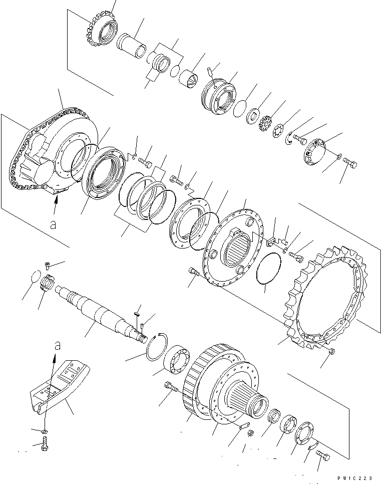 Схема запчастей Komatsu D155A-2A - КОНЕЧНАЯ ПЕРЕДАЧА¤ ЛЕВ. (ВАЛ И ЗВЕЗДОЧКА)(№7-7) СИЛОВАЯ ПЕРЕДАЧА И КОНЕЧНАЯ ПЕРЕДАЧА