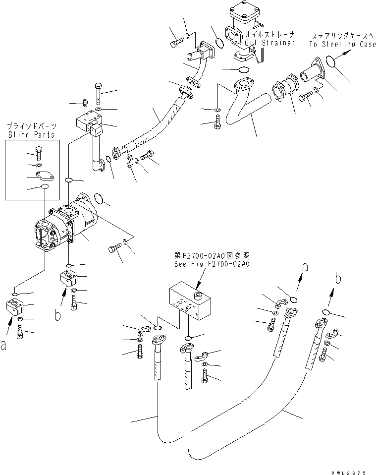 Схема запчастей Komatsu D155A-2A - ГИДРАВЛИКА РУЛ. УПРАВЛЕНИЯ (/) СИЛОВАЯ ПЕРЕДАЧА И КОНЕЧНАЯ ПЕРЕДАЧА
