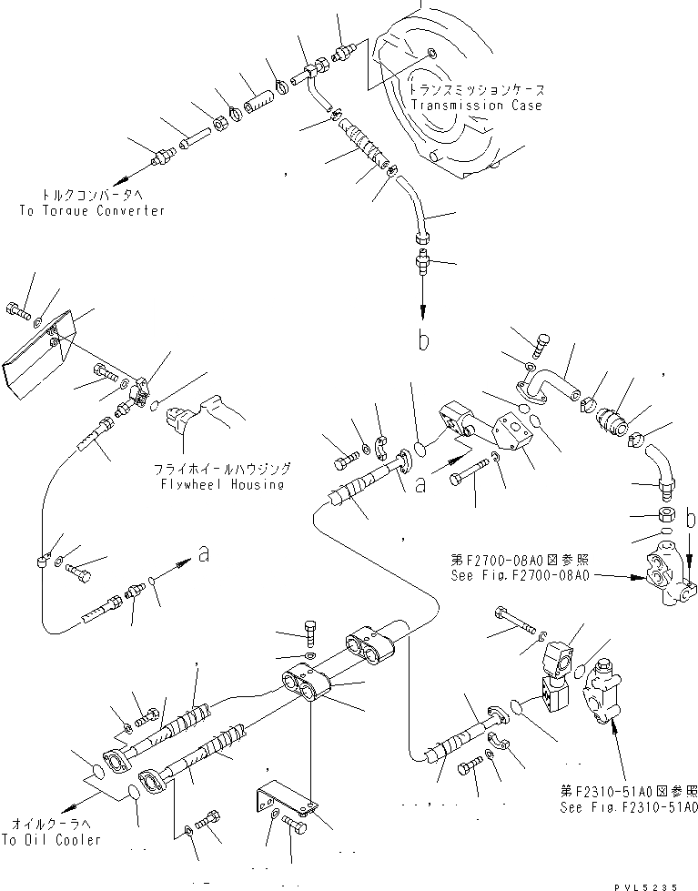 Схема запчастей Komatsu D155A-2A - ЛИНИИ МАСЛООХЛАДИТЕЛЯ (ДЛЯ ШЛАКОВОЕ. ПР-ВО) (ДЛЯ KOUNOIKE)(№7-) СИЛОВАЯ ПЕРЕДАЧА И КОНЕЧНАЯ ПЕРЕДАЧА