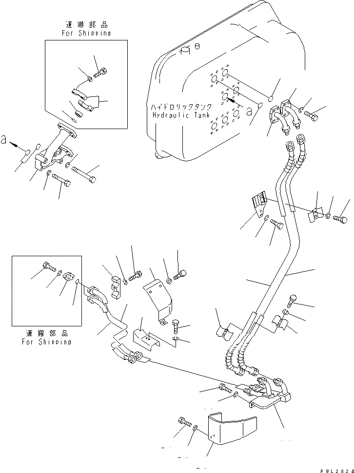 Схема запчастей Komatsu D155A-2A - НАКЛОН. ТРУБЫ (БАК - ЦИЛИНДР ПЕРЕКОСА) ГИДРАВЛИКА