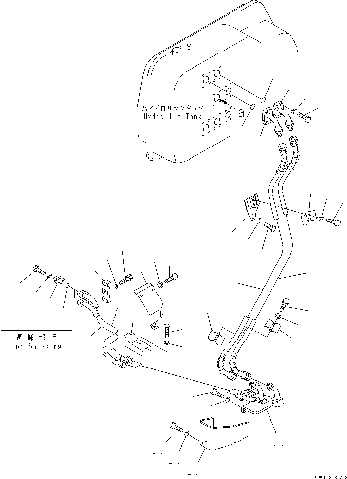 Схема запчастей Komatsu D155A-2A - НАКЛОН. ТРУБЫ (БАК - ЦИЛИНДР ПЕРЕКОСА) (ДЛЯ P.P.C) ГИДРАВЛИКА