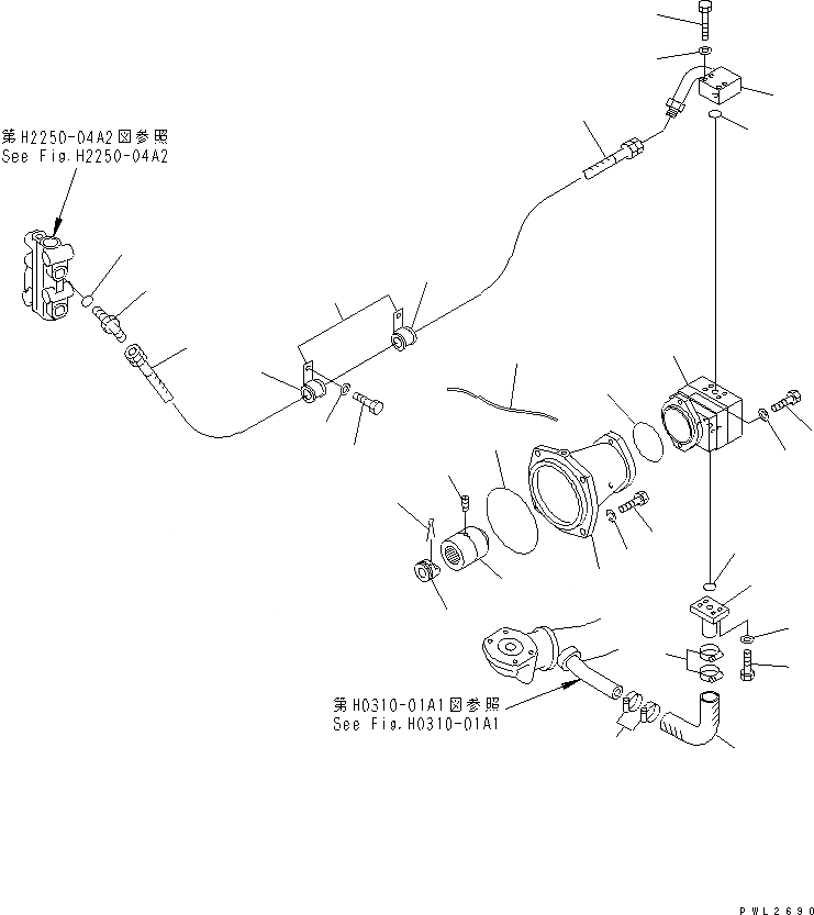 Схема запчастей Komatsu D155A-2A - УПРАВЛ-Е РЫХЛИТЕЛЕМ (P.P.C ОСНОВН. ЛИНИЯ) ГИДРАВЛИКА