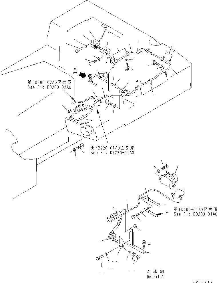 Схема запчастей Komatsu D155A-2A - ЭЛЕКТРИКА ЧАСТИ КОРПУСА