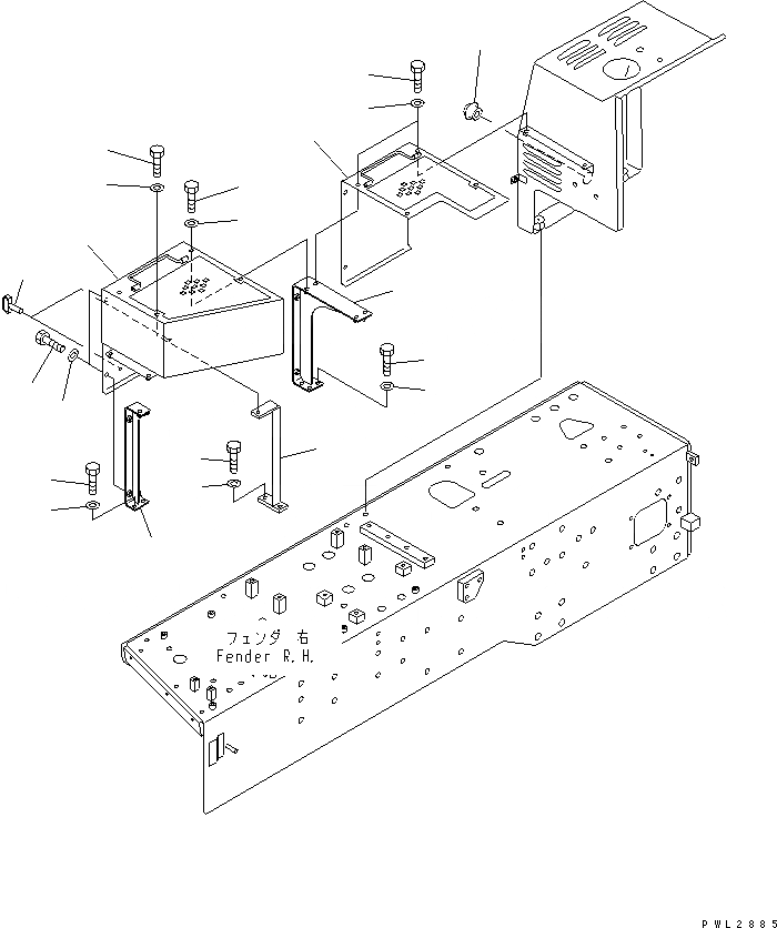 Схема запчастей Komatsu D155A-2A - КРЫШКА КРЫЛА (/) (ДОПОЛН. ФИЛЬТР.) ЧАСТИ КОРПУСА