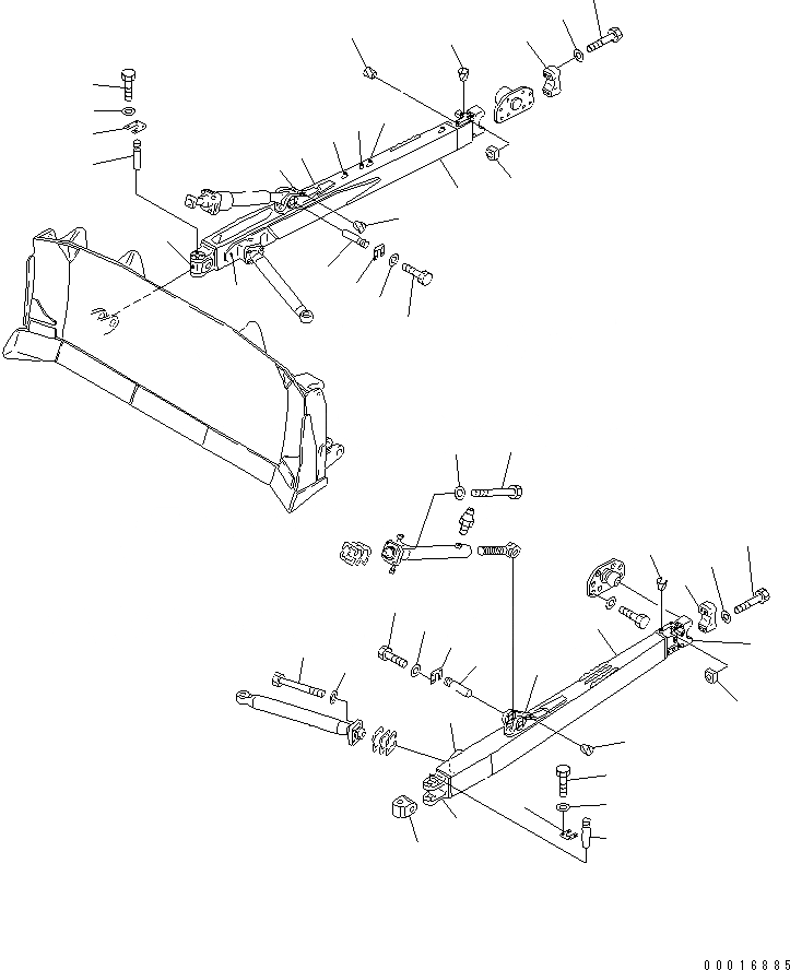 Схема запчастей Komatsu D155A-2A - РАМА ПРЯМ. ОТВАЛА РАБОЧЕЕ ОБОРУДОВАНИЕ