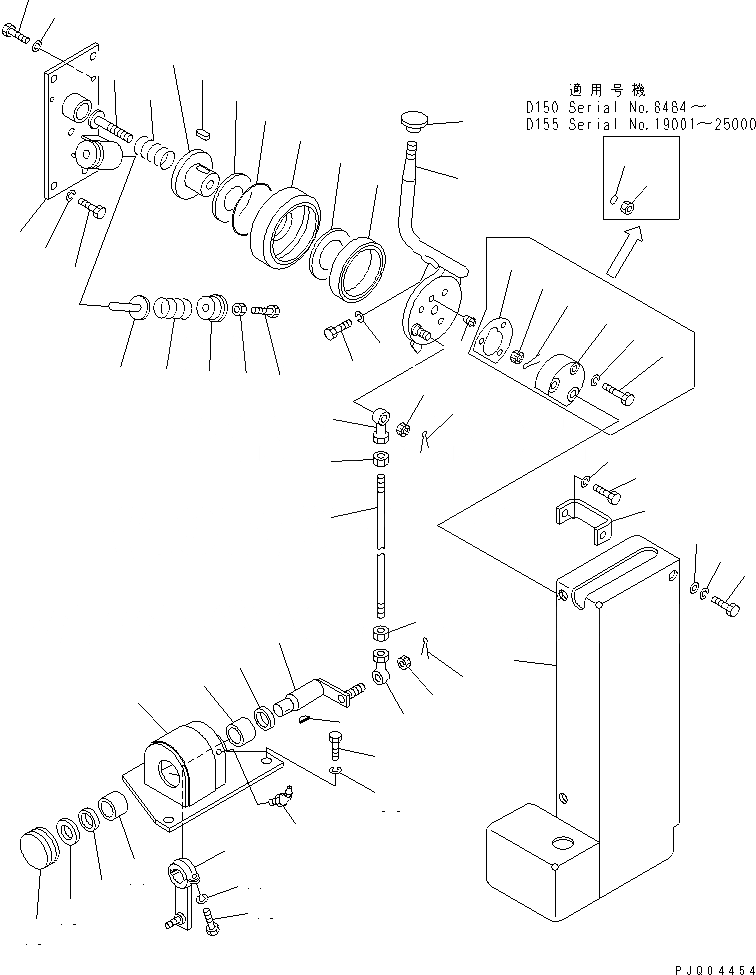 Схема запчастей Komatsu D155A-1 - РЫЧАГ УПРАВЛ-Я ПОДАЧЕЙ ТОПЛИВА(№7-) КОМПОНЕНТЫ ДВИГАТЕЛЯ И ЭЛЕКТРИКА