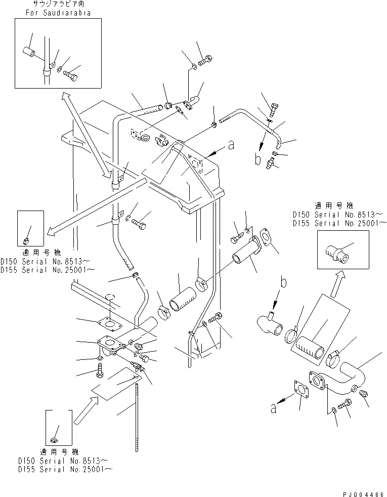 Схема запчастей Komatsu D155A-1 - СИСТЕМА ТРУБ РАДИАТОРА(№7-) КОМПОНЕНТЫ ДВИГАТЕЛЯ И ЭЛЕКТРИКА