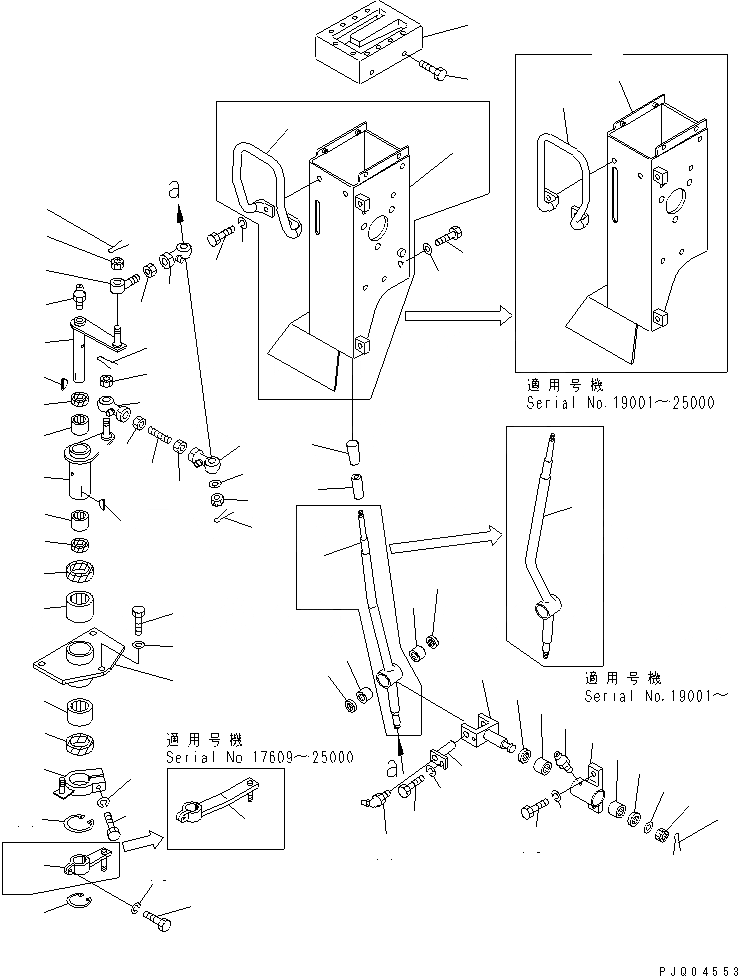 Схема запчастей Komatsu D155A-1 - ПРИВОДSHIFT РЫЧАГ(№7-) ГИДРОТРАНСФОРМАТОР И ТРАНСМИССИЯ