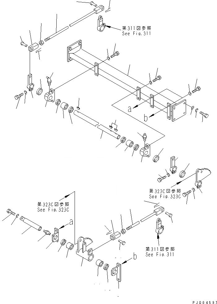 Схема запчастей Komatsu D155A-1 - ПЕДАЛЬ ТОРМОЗА МЕХАНИЗМ(№7-) СИСТЕМАУПРАВЛЕНИЯ ПОВОРОТОМ И КОНЕЧНАЯ ПЕРЕДАЧА