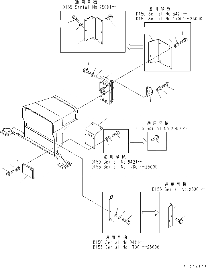 Схема запчастей Komatsu D155A-1 - ПРИБОРНАЯ ПАНЕЛЬ(№7-) ЧАСТИ КОРПУСА