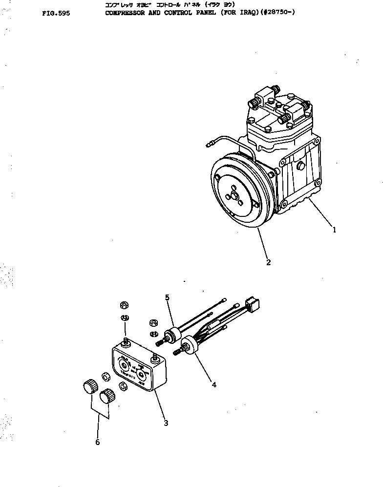 Схема запчастей Komatsu D155A-1 - КОМПРЕССОР И ПАНЕЛЬ УПРАВЛЕНИЯ (ДЛЯ IRAQ)(№87-) ЧАСТИ КОРПУСА