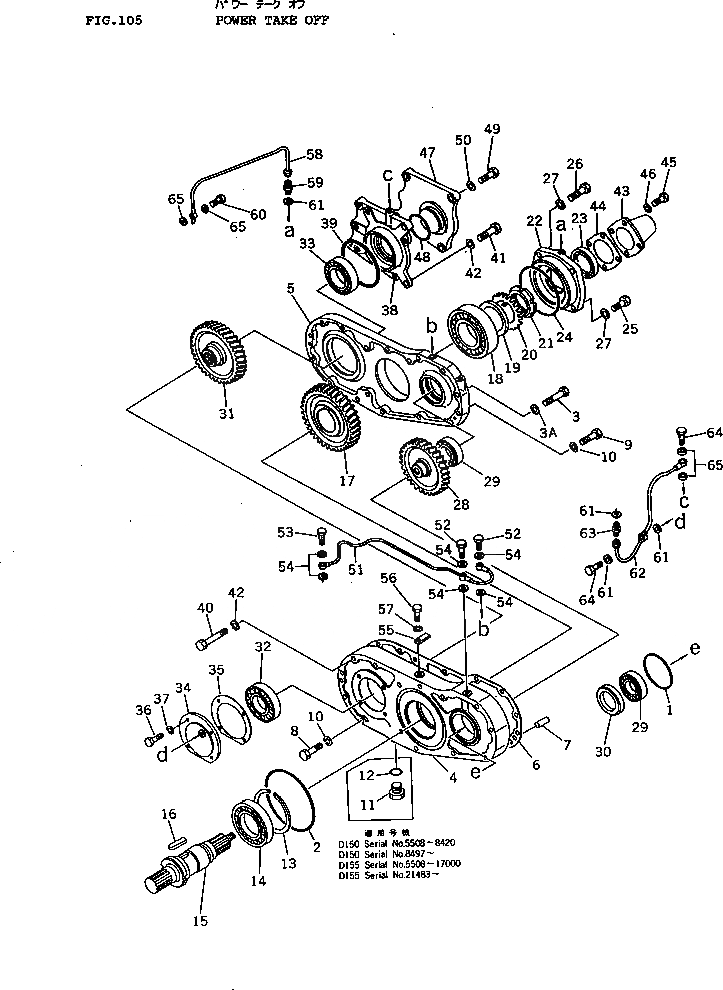 Схема запчастей Komatsu D155A-1 - МЕХ-М ОТБОРА МОЩНОСТИ КОМПОНЕНТЫ ДВИГАТЕЛЯ И ЭЛЕКТРИКА
