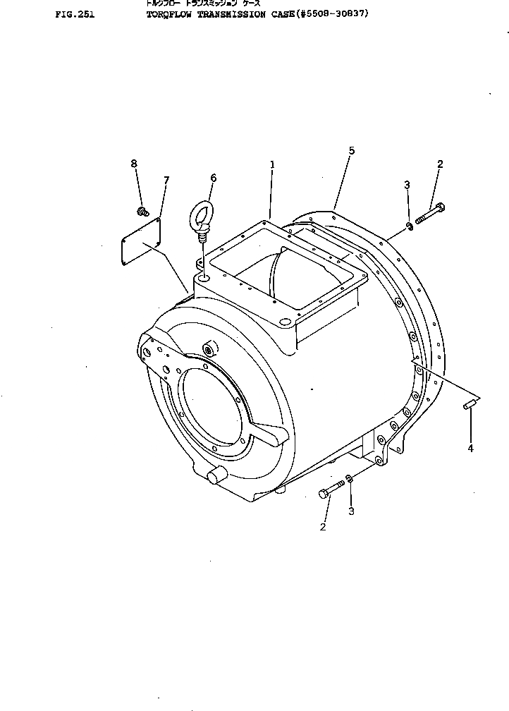 Схема запчастей Komatsu D155A-1 - КОРПУС ГИДРОТРАНСФОРМАТОРА(№8-87) ГИДРОТРАНСФОРМАТОР И ТРАНСМИССИЯ