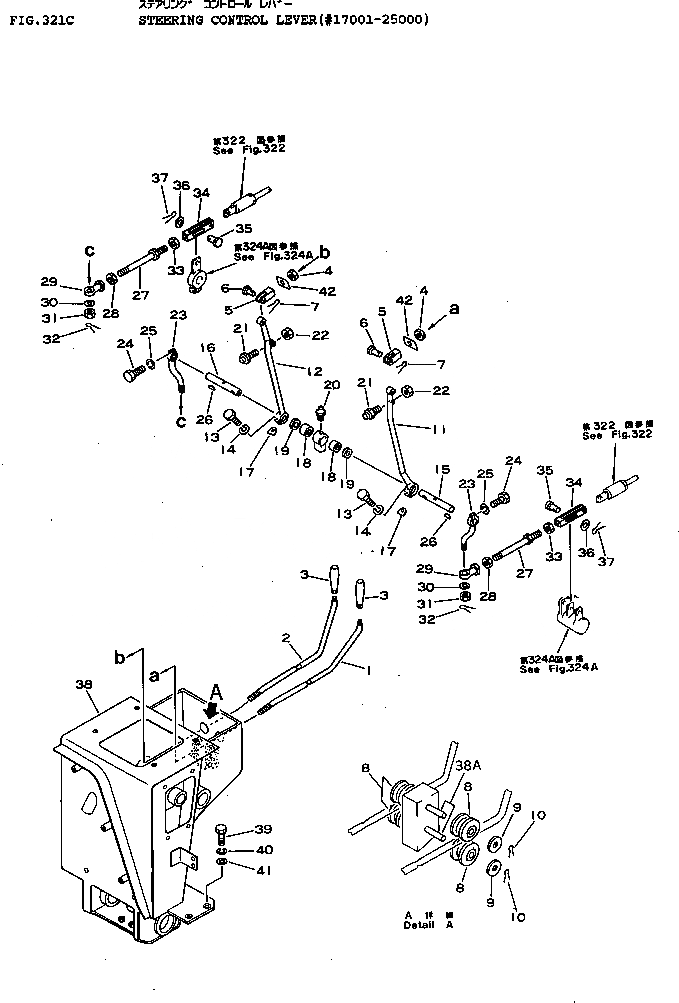 Схема запчастей Komatsu D155A-1 - РЫЧАГ УПРАВЛЕНИЯ ПОВОРОТОМ(№7-) СИСТЕМАУПРАВЛЕНИЯ ПОВОРОТОМ И КОНЕЧНАЯ ПЕРЕДАЧА