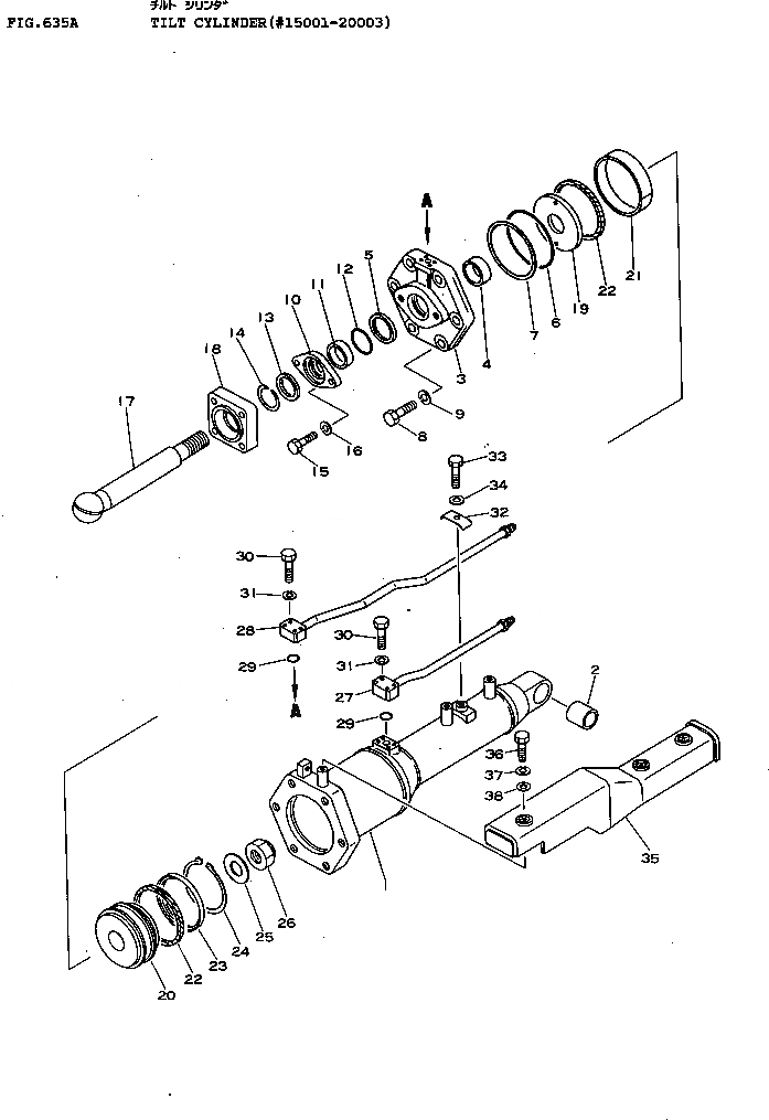 Схема запчастей Komatsu D155A-1 - ЦИЛИНДР ПЕРЕКОСА(№-) УПРАВЛ-Е РАБОЧИМ ОБОРУДОВАНИЕМ