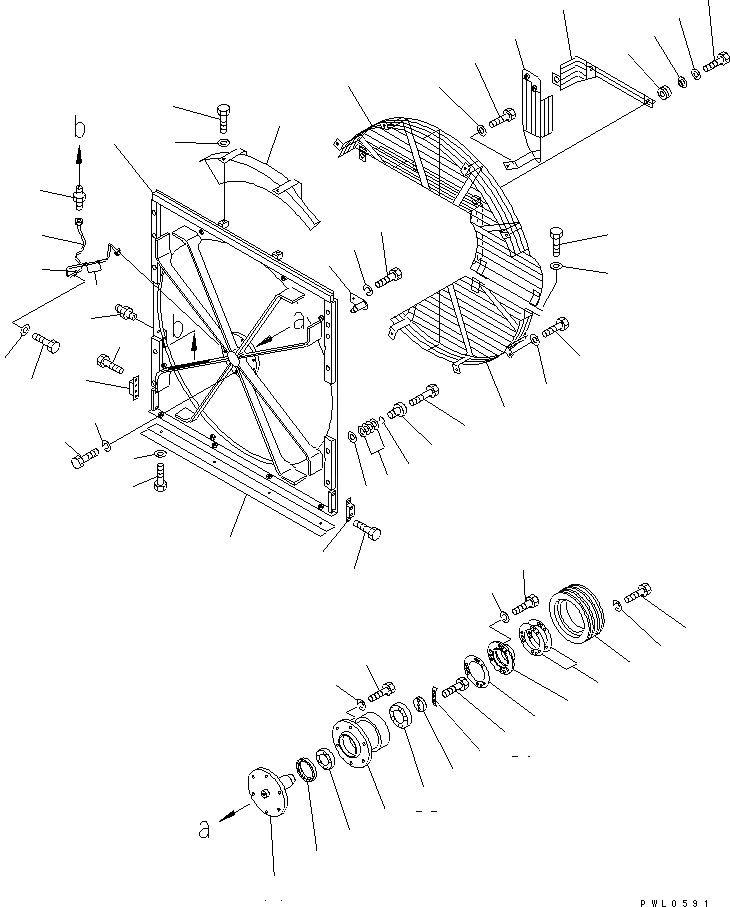 Схема запчастей Komatsu D155A-2 - РЕШЕТКА ВЕНТИЛЯТОРА РАДИАТОРА И ШКИВ (ДЛЯ ЗАПЫЛЕНН. РАЙОНОВ)(№8-) КОМПОНЕНТЫ ДВИГАТЕЛЯ И ЭЛЕКТРИКА