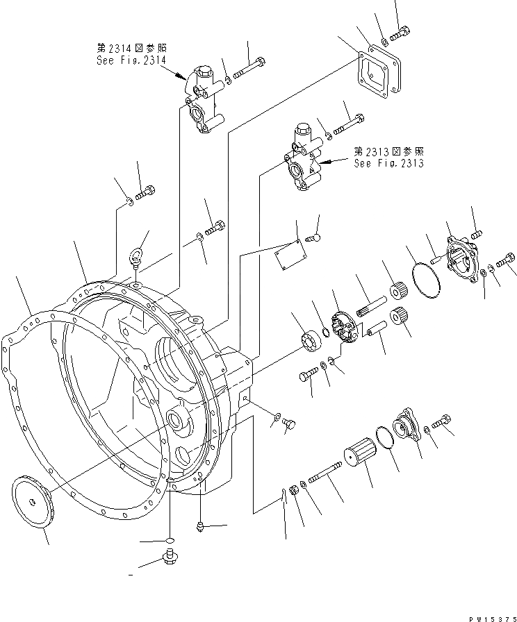 Схема запчастей Komatsu D155A-2 - ГИДРОТРАНСФОРМАТОР (/) КОРПУС (TCS-F) ГТР CONVERTOR¤ТРАНСМИССИЯ¤ РУЛЕВ. УПРАВЛЕНИЕ И КОНЕЧНАЯ ПЕРЕДАЧА