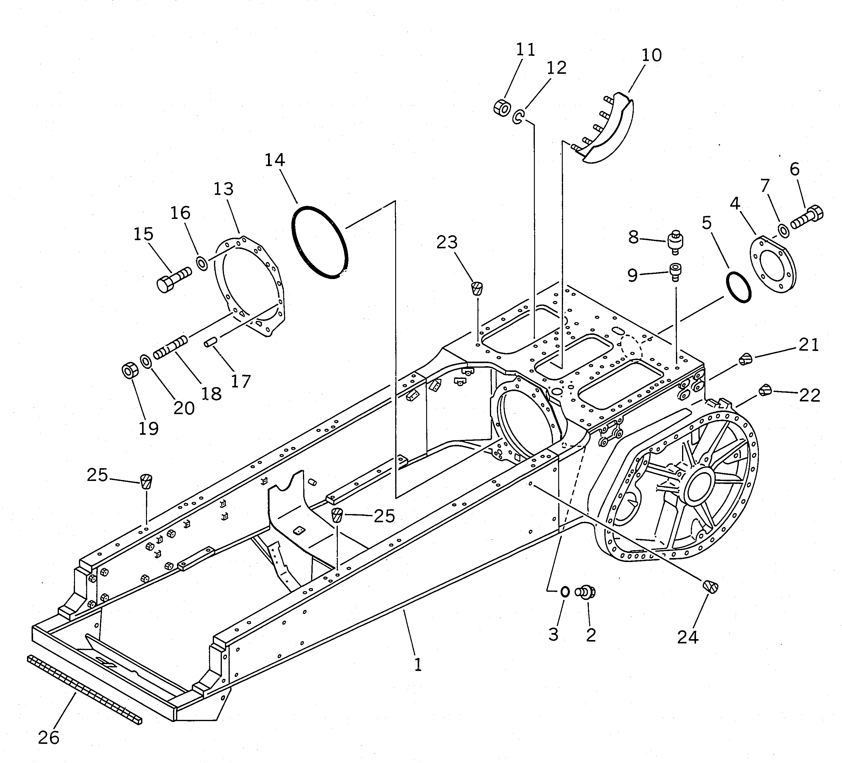 Схема запчастей Komatsu D155A-2 - КОРПУС БЛОКА УПРАВЛЕНИЯ ПОВОРОТОМ И ОСНОВНАЯ РАМА (ШУМОПОДАВЛ. СПЕЦ-Я ДЛЯ EC) ГТР CONVERTOR¤ТРАНСМИССИЯ¤ РУЛЕВ. УПРАВЛЕНИЕ И КОНЕЧНАЯ ПЕРЕДАЧА