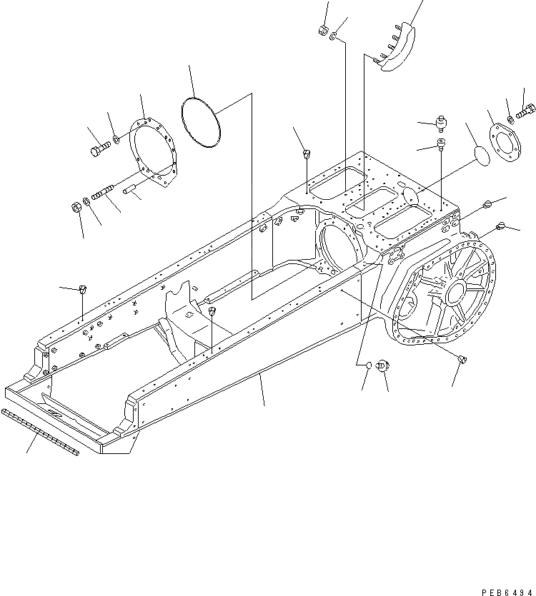 Схема запчастей Komatsu D155A-2 - КОРПУС БЛОКА УПРАВЛЕНИЯ ПОВОРОТОМ И ОСНОВНАЯ РАМА (ДЛЯ DUST DISPOSAL СПЕЦ-Я.) ГТР CONVERTOR¤ТРАНСМИССИЯ¤ РУЛЕВ. УПРАВЛЕНИЕ И КОНЕЧНАЯ ПЕРЕДАЧА