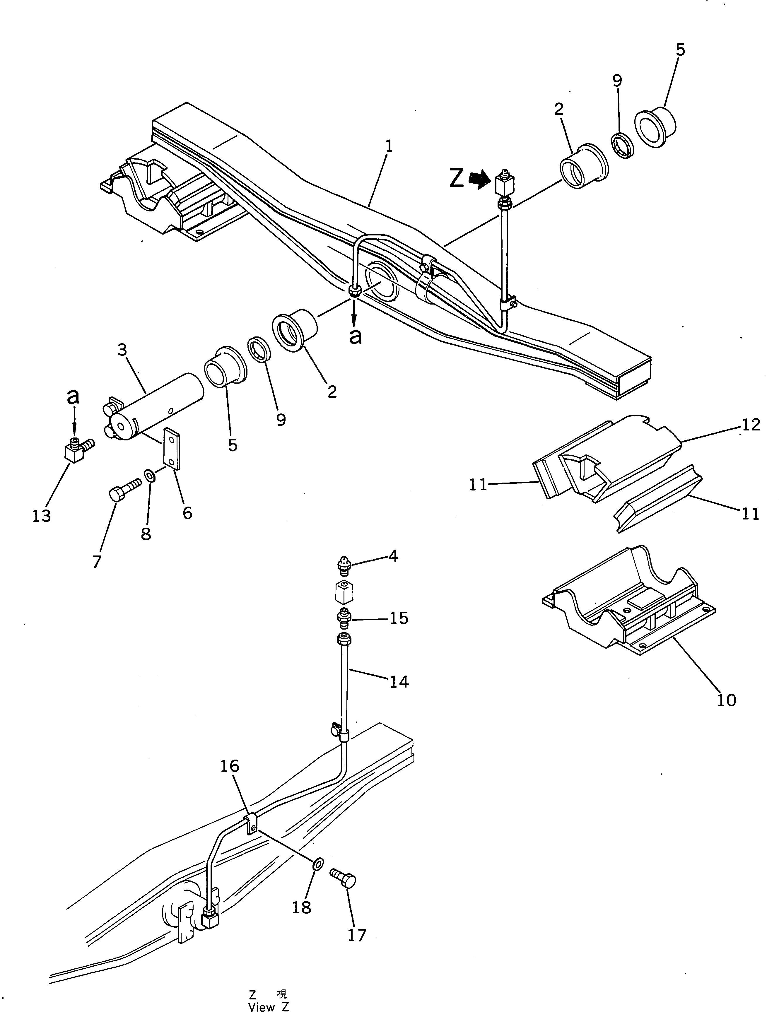Схема запчастей Komatsu D155A-2 - БАЛКА БАЛАНСИРА (ДЛЯ HARD ROCK) (САУД. АРАБ. ARABIA) ЧАСТИ КОРПУСА