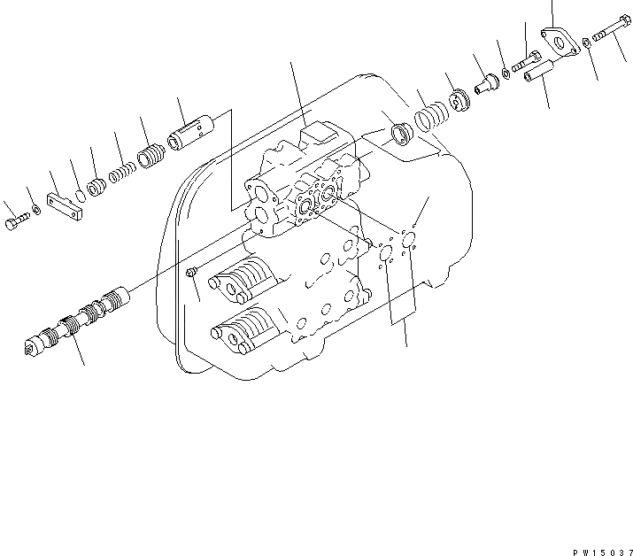 Схема запчастей Komatsu D155A-2 - КЛАПАН ПЕРЕКОСА ОТВАЛА УПРАВЛ-Е РАБОЧИМ ОБОРУДОВАНИЕМ