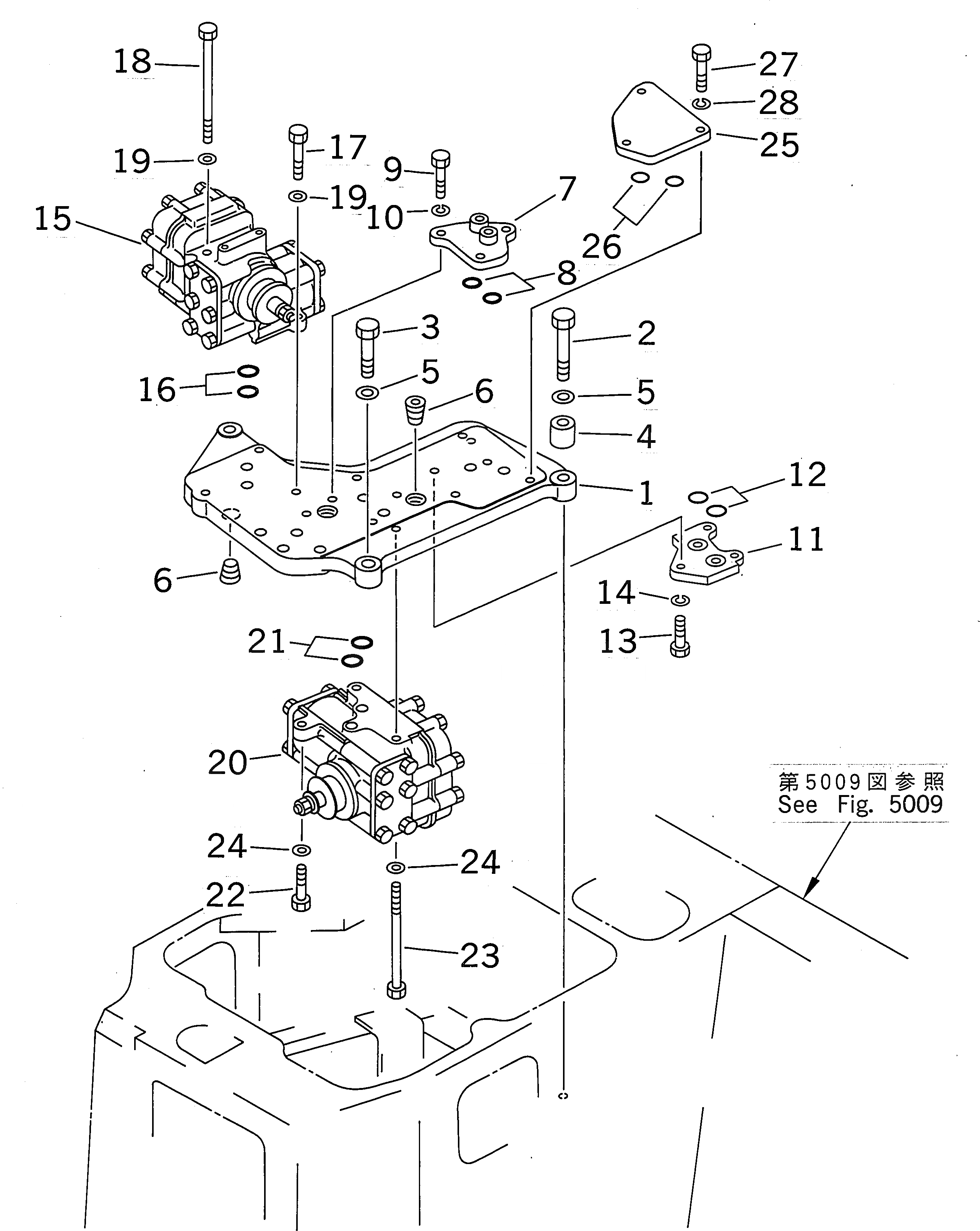 Схема запчастей Komatsu D155A-2 - СЕДЛО КЛАПАНА (ДЛЯ ЖЕСТК. РЫХЛИТЕЛЬ) УПРАВЛ-Е РАБОЧИМ ОБОРУДОВАНИЕМ