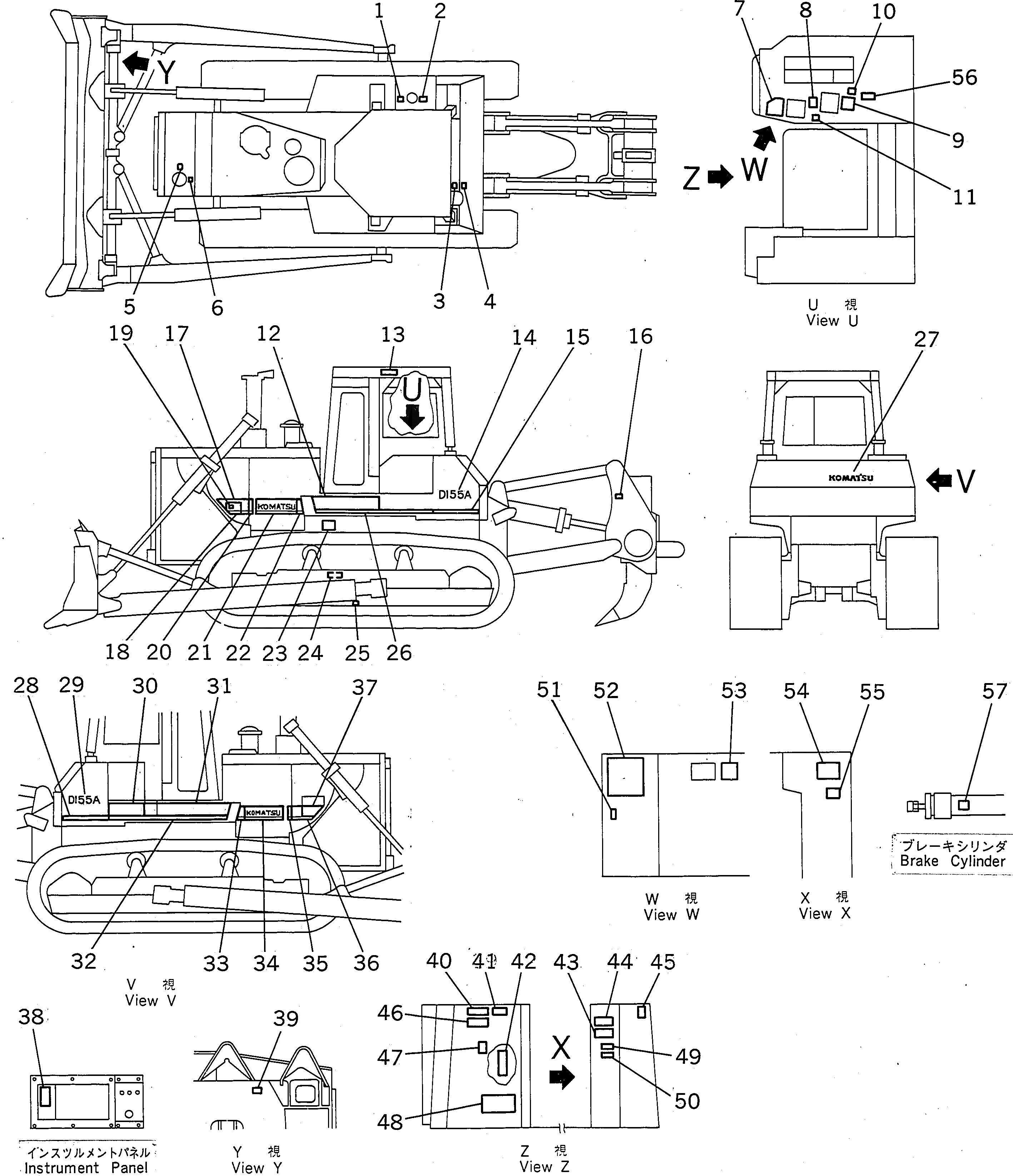Схема запчастей Komatsu D155A-2 - МАРКИРОВКА (РОССИЯ)(№98-) МАРКИРОВКА¤ ИНСТРУМЕНТ И РЕМКОМПЛЕКТЫ