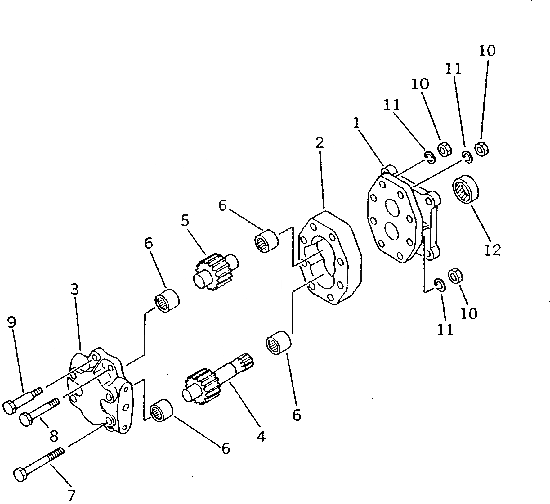 Схема запчастей Komatsu D155A-2 - ГИДР. НАСОС. (ДЛЯ ТЯГОВ. ЛЕБЕДКИ) РАБОЧЕЕ ОБОРУДОВАНИЕ