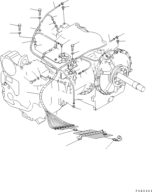 Схема запчастей Komatsu D155A-3 - КОНЦЕНТР. ТРУБЫ СИЛОВАЯ ПЕРЕДАЧА И КОНЕЧНАЯ ПЕРЕДАЧА