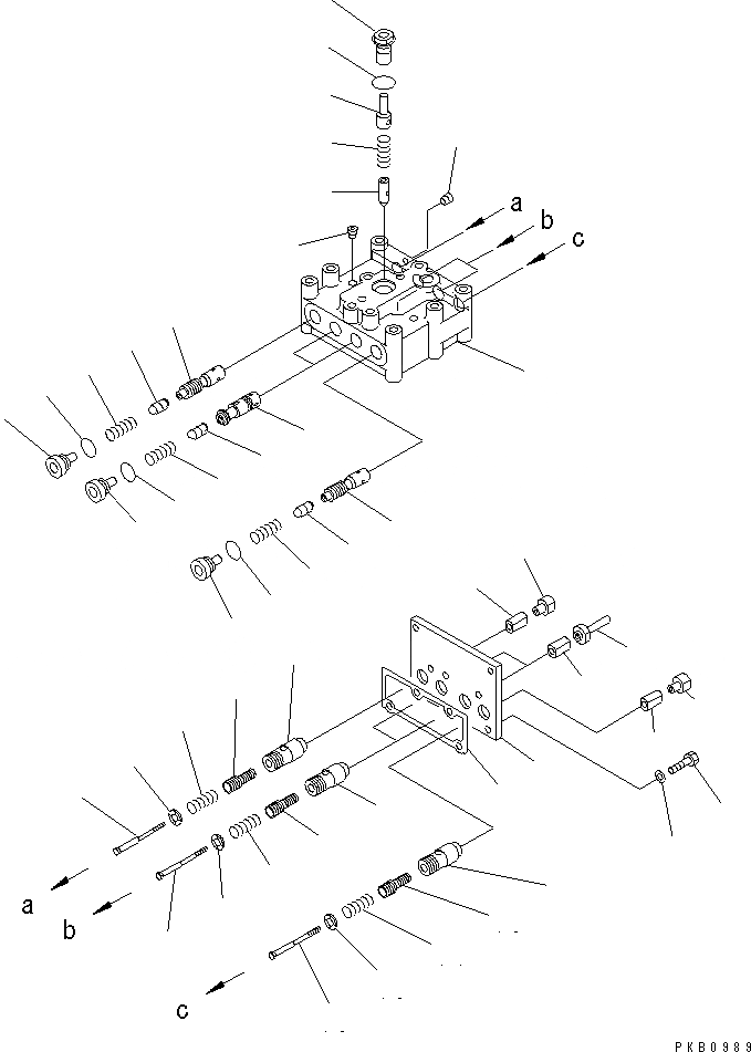 Схема запчастей Komatsu D155A-3 - КЛАПАН РУЛЕВОГО УПРАВЛЕНИЯ (/) СИЛОВАЯ ПЕРЕДАЧА И КОНЕЧНАЯ ПЕРЕДАЧА