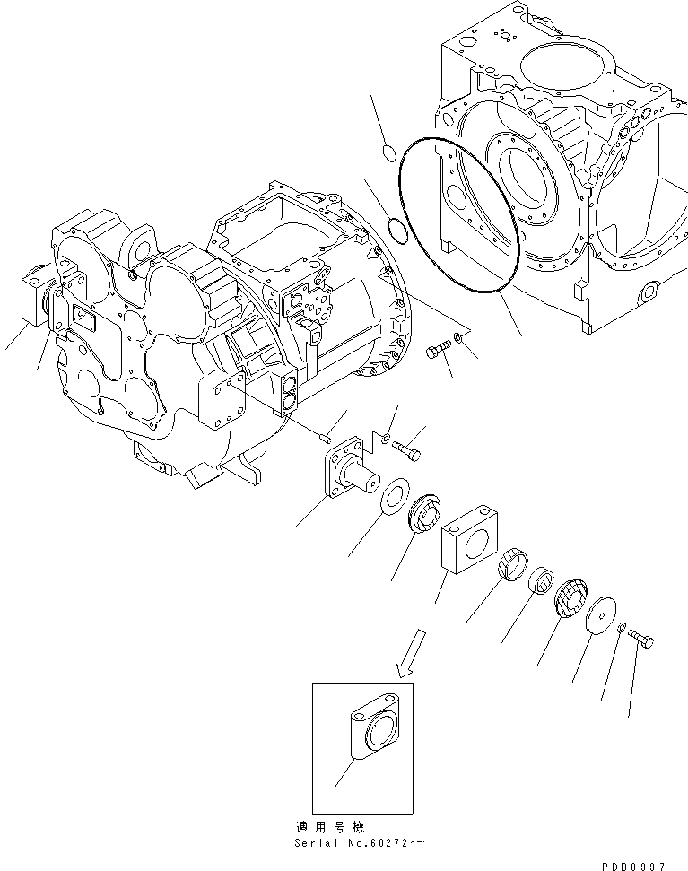 Схема запчастей Komatsu D155A-3 - СИЛОВАЯ ЛИНИЯ КРЕПЛЕНИЕ СИЛОВАЯ ПЕРЕДАЧА И КОНЕЧНАЯ ПЕРЕДАЧА