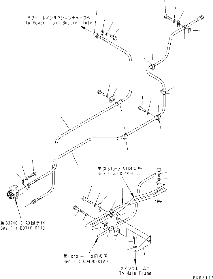 Схема запчастей Komatsu D155A-3 - СКРЕППЕР SUB НАСОС ТРУБЫ ГИДРАВЛИКА