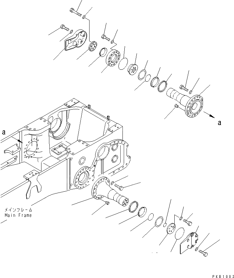 Схема запчастей Komatsu D155A-3 - ПОВОРОТН. ШКВОРЕНЬ ОСНОВН. РАМА И КОМПОНЕНТЫ