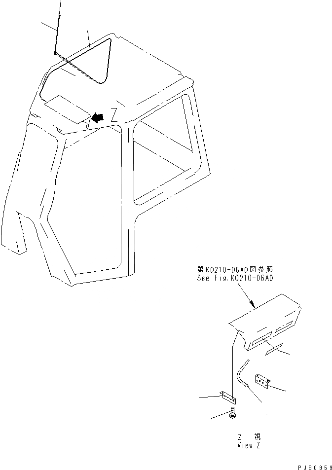 Схема запчастей Komatsu D155A-3 - КАБИНА (БЕЗ РАДИО) КАБИНА ОПЕРАТОРА И СИСТЕМА УПРАВЛЕНИЯ