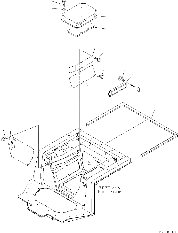 Схема запчастей Komatsu D155A-3 - ПОКРЫТИЕ НИЖН. ЧАСТИ КАБИНЫ(№-) КАБИНА ОПЕРАТОРА И СИСТЕМА УПРАВЛЕНИЯ