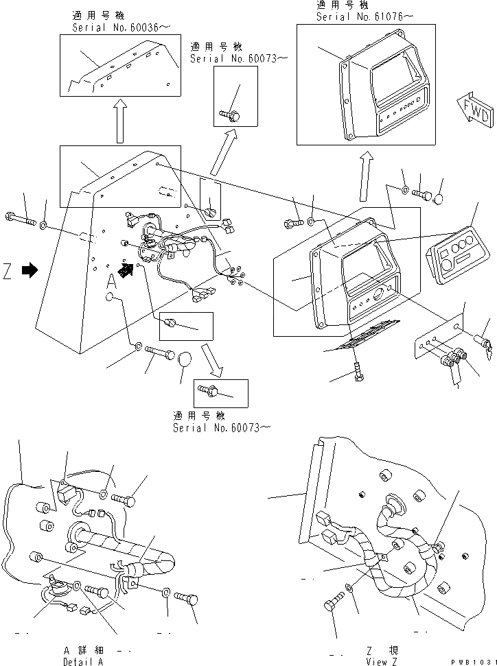 Схема запчастей Komatsu D155A-3 - ПРИБОРНАЯ ПАНЕЛЬ (БЕЗ КАБИНЫ) (БЕЗ БОКОВ. КРЫШКА) КАБИНА ОПЕРАТОРА И СИСТЕМА УПРАВЛЕНИЯ