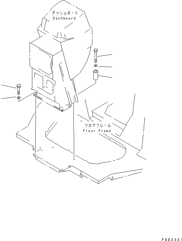 Схема запчастей Komatsu D155A-3 - ПРИБОРНАЯ ПАНЕЛЬ (КРЕПЛЕНИЕ) КАБИНА ОПЕРАТОРА И СИСТЕМА УПРАВЛЕНИЯ