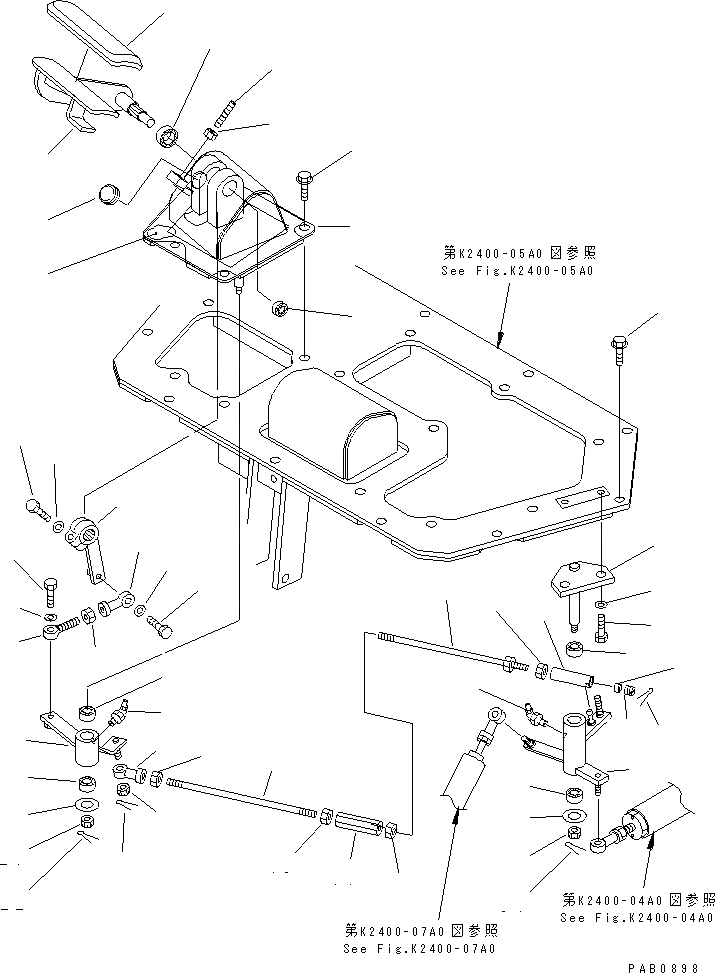 Схема запчастей Komatsu D155A-3 - ПЕДАЛЬ КРЫШКА(DECELERATOR ПОДУШКАAL И МЕХАНИЗМ) КАБИНА ОПЕРАТОРА И СИСТЕМА УПРАВЛЕНИЯ