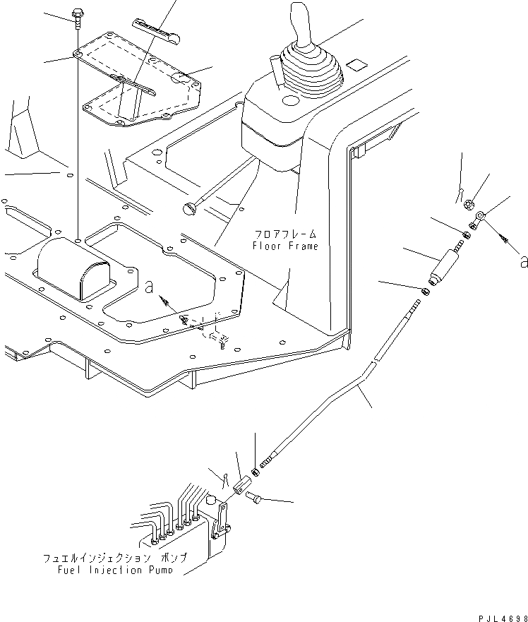Схема запчастей Komatsu D155A-3 - КОНТРОЛЬ ХОДА KNOB И РЕГУЛЯТОР ROD(№-) КАБИНА ОПЕРАТОРА И СИСТЕМА УПРАВЛЕНИЯ