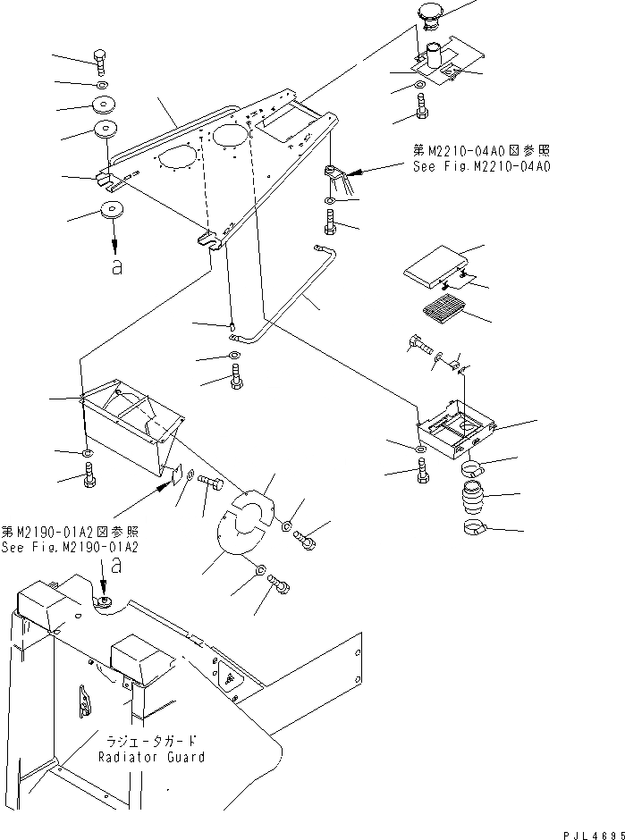 Схема запчастей Komatsu D155A-3 - КАПОТ (С КОНДИЦИОНЕРОМ И ПРЕФИЛЬТР)              (БЕЗ БОКОВ. КРЫШКА)(№-7) ЧАСТИ КОРПУСА