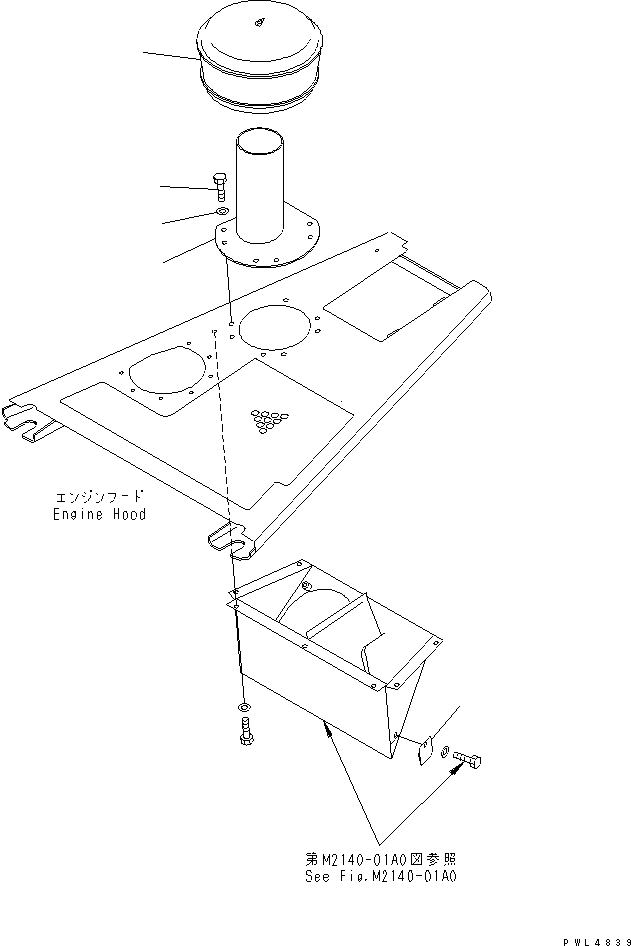 Схема запчастей Komatsu D155A-3 - ПРЕФИЛЬТР COVER(№7-) ЧАСТИ КОРПУСА